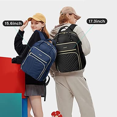LOVEVOOK 17.3 Inch Laptop Backpack for Women,Fashion Work Backpack Purse for Women Men,Waterproof Travel Work Backpacks Purse for Teacher Nurse, Navy Blue. - Image 4