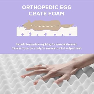 Lesure Outdoor Waterproof Dog Bed for Extra Large Dogs, Orthopedic Egg Crate Foam Pet Bed with Oxford Fabric Surface and Removable and Durable Cover, Machine Washable, 48''x30'', Black - Image 3