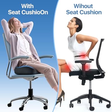 CJACSOC Seat Cushion, Extra Large Memory Foam Cushion for Office Chair Cushions, Ergonomic Cushions Pad Pillow for Pressure Relief Sciatica & Pain Relief for Long Sitting - Image 4