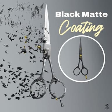 The Cut Factory® 6.5” Matte Black Luxury Hair Scissors – Ultra-Sharp High Carbon Steel Barber Shears for Men, Women & Kids – Gift-Boxed with Leather Pouch – Precision Cutting for Salon & Home - Image 6
