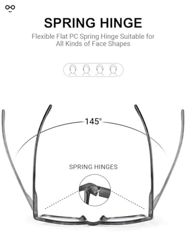 JOLISU 4 Pack Reading Glasses for Men Blue Light Blocking with Spring Hinge, Anti Eyestrain/UV Large Wide Square Readers for Men +1.50 - Image 3