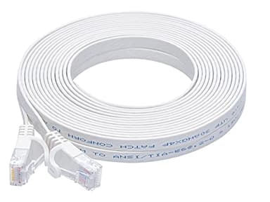 Monoprice Cat6 25ft White Flat Patch Cable UTP 30AWG 550MHz Pure Bare Copper Snagless RJ45 Flexboot Series Ethernet Cable - Image 3
