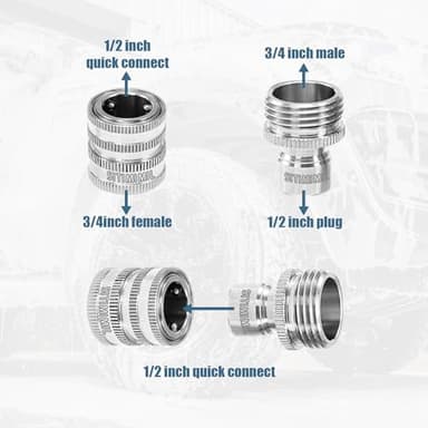 SITIMIMIL Pressure Washer Quick Connect Kit(9PCS),M22 14mm to 3/8" Quick Disconnect,3/4" to Quick Release Pressure Washer Accessories,Stainless Steel Adapter Set for Power Washer - Image 4
