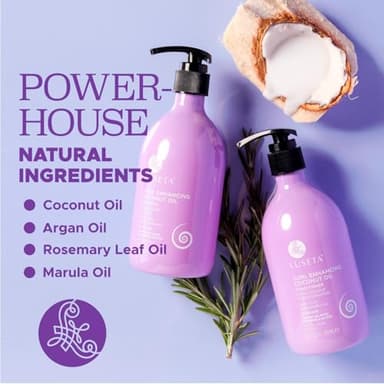 Luseta Curly Hair Shampoo & Conditioner Set with Coconut Oil, Unlimited Bounce and Definition for wavy and Coily hair, Reduce Frizz and Repair Dry Hair, for All Curl Types Sulfate Free 16.9Fl oz × 2 - Image 4