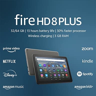Amazon Fire HD 8 Plus tablet, 8” HD Display, 64 GB, 30% faster processor, 3GB RAM, wireless charging, (2022 release), Gray - Image 7