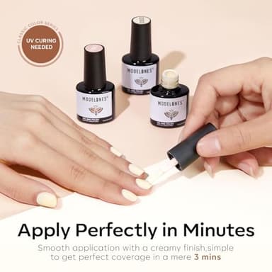 modelones Nude Gel Nail Polish Set -6 Colors Neutral Milky White Pink Brown Gel Polish Kit Skin Tones Soak Off Nail Kit Manicure DIY at Home Nail Art Salon Gift - Image 8