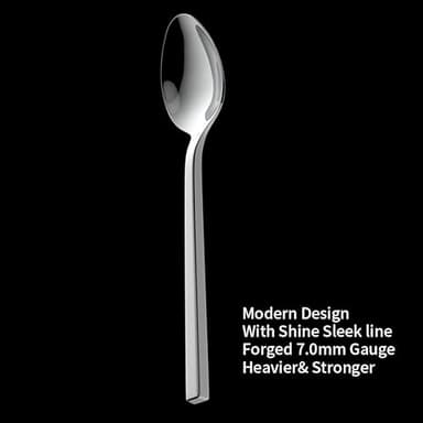 Alata Cube 45-Piece Forged Stainless Steel Flatware Set Cutlery Set,Service for 8,Silver Finish,Dishwasher Safe - Image 4