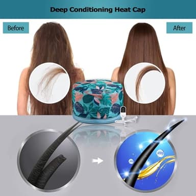 VICARKO Hair Steamer for Deep Conditioning, 10-Level Heats Up Quickly, 118” Power Cord, Heating Cap Hot Oil Treatment Heat, Electric Thermal Heated Steam Natural Black Hair, Hawaii Blue - Image 2