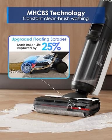 Tineco Floor ONE Switch S6 Cordless Wet Dry Vacuum Cleaner, Smart Floor Cleaner Mop, 5-in-1 Multi-Function Stick Vacuum FlashDry Self-Cleaning Dual-Edge Cleaning, Whole-House Cleaning - Image 5