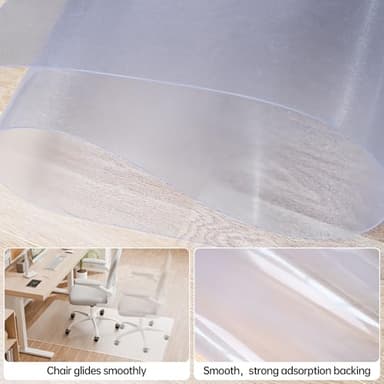 HOMEK Office Chair Mat for Hardwood Floor, 72" x 36" Clear Computer/Desk Chair Mat for Hard Floor, Thicker, Easy Glide, Non-Slip, Protects Hard Surfaces from Scratches, Ideal for Home or Office - Image 5