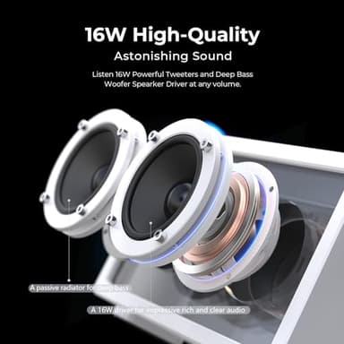 JAYINE Cassette Portable Bluetooth Speaker, 16W Minimalist Speakers Bluetooth Wireless Loud, HD Powerful Sound and Wide Compatibility V5.3 for Indoor Outdoor - White - Image 2