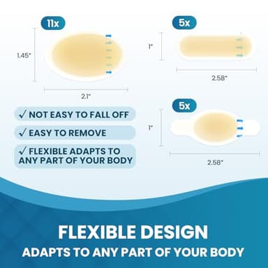 Gel Blister Bandages - 21 PCS Hydrocolloid Bandages for Feet, Blister Cushions Pads, Water Resistant Adhesive Bandages for Heel, Toes & Foot, Blister Bandages for Prevention & Recovery (Variety Pack) - Image 8