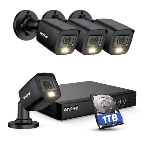 ANNKE 8CH H.265+ 3K Lite Wired Security Camera System with AI Human/Vehicle Detection, 4 x 1920TVL 2MP CCTV IP67 Cameras with Smart Dual Light for Outdoor Use, Color Night Vision, 1TB Hard Drive - Image 1
