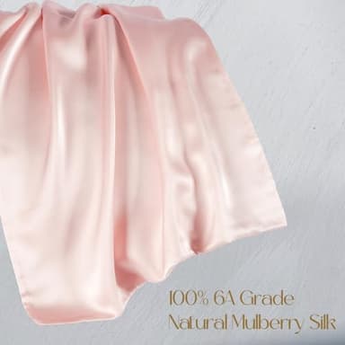 ZIMASILK 100% Pure Mulberry Silk Pillowcase for Hair and Skin Health,Soft and Smooth,Both Sides Premium Grade 6A Silk,600 Thread Count,with Hidden Zipper,1pc(Standard 20''x26'',Pink) - Image 2