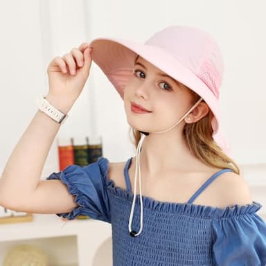 XIAOHAWANG Girls Sun Hat Baby Beach Hats Boys UPF 50+ Kids Summer Protection Cap Toddler Breathable Caps Wide Brim (2-6Years, Navy) - Image 6