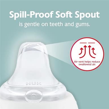 NUK Learner Cup, 10 Oz, Pack of 2, Disney's Stitch – Soft Spout, Easy-Grip Handles, BPA Free, Spill Proof Transition Sippy Cup - Image 5