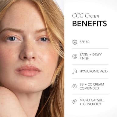 CLE Cosmetics CCC Cream (Warm Medium Light 203 / SPF 50) - Color Correcting With Sunscreen - Lightweight, Hydrating Foundation - BB & CC Hybrid - Light to Medium Coverage - 1 fl oz - Image 2