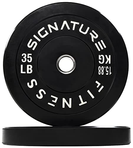 Fitvids 2" Olympic Bumper Plate Weight Plates with Steel Hub, 35LB, Pair - Image 1