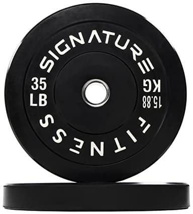 Fitvids 2" Olympic Bumper Plate Weight Plates with Steel Hub, 35LB, Pair - Image 1