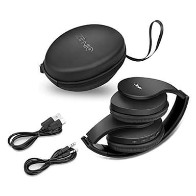 ZIHNIC Bluetooth Headphones Over-Ear, Foldable Wireless and Wired Stereo Headset Micro SD/TF, FM for Cell Phone,PC,Soft Earmuffs &Light Weight for Prolonged Wearing (Black) - Image 5
