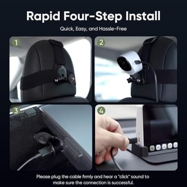 bonoch 5" 1440P Baby Car Camera - 360 Degree Rotating Wide View Backseat Rear Facing Mirror for Baby, USB Powered with Charger, Easy Setup Car Seat Monitor, Night Vision - Image 4