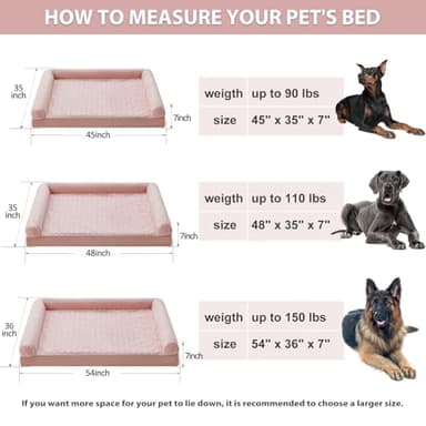 BFPETHOME Dog Beds for Large Dogs, Orthopedic Dog Bed for Medium Large Dogs,Big Waterproof Couch Dog Pet Bed with Removable Washable Cover - Image 6
