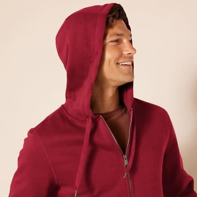 Amazon Essentials Men's Full-Zip Fleece Hoodie (Available in Big & Tall), Red, X-Large - Image 4