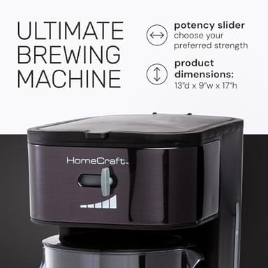Homecraft 3-Quart Iced Coffee and Tea Maker with Filter Basket, Flavor Enhancer, Adjustable Brew Strength, Black - Image 4