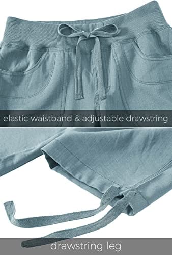 MoFiz Womens Capris with Pockets Loose Fit Casual Capri Pants Dressy Lightweight Ladies Baggy Cargo Pants for Hiking Grey Blue - Image 6