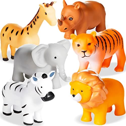 XY-WQ Bath Toys No Hole, for Infants 6-12& Toddlers 1-3, No Hole Bathtub Toys (Animal, 6 Pcs with Mesh Bag) - Image 1