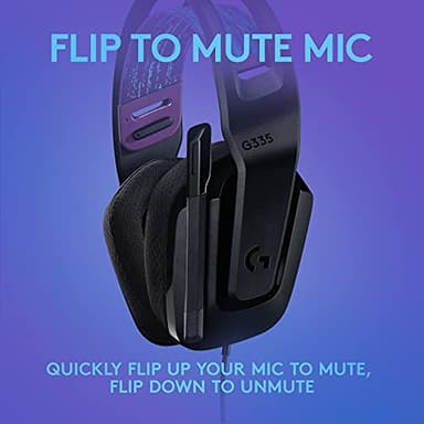 Logitech G335 Wired Gaming Headset, with Flip to Mute Microphone, 3.5mm Audio Jack, Memory Foam Earpads, Lightweight - Black - Image 5