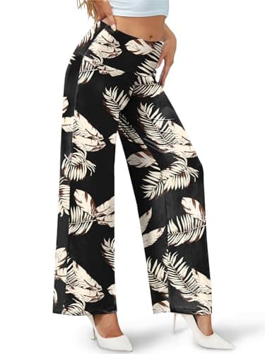 Arolina Palazzo Pants for Women Dressy Casual Wide Leg Pants for Women Stretchy Flowy High Waist Lounge Pants Trousers - Image 2