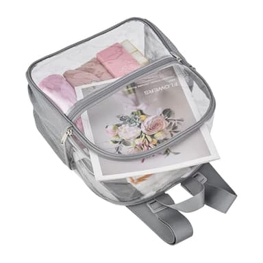 Oraben Clear Backpack for Stadium Events Clear Stadium Backpack 12x6x12 Bag (Nylon Shoulder Straps, Grey) - Image 6