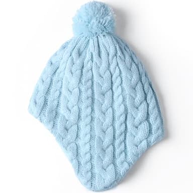 Duoyeree Boys Winter hat Toddler Beanies Girls Knitted Cap Classic Twist for Baby Kids Warm Ear Flap 2-4T 4-7T - Image 2