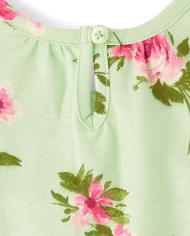 The Children's Place,Baby Girls,and Newborn Sleeveless Pant Romper Playwear Outfit,Floral 2-Pack,9 Months,12 Months - Image 2
