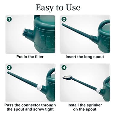 2 Gallon Watering Can, Garden Watering Can Outdoor, Plant Water Can with Removable Long Spout and Stainless Steel Sprinkler Head, Large Plastic Outdoor Watering Cans for Gardening Flower Plants - Image 6