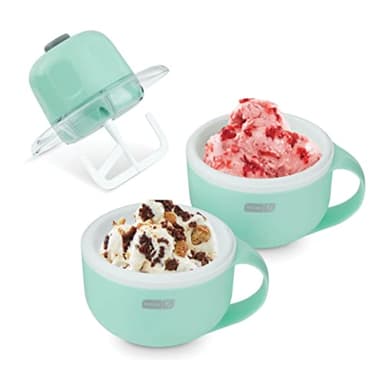 DASH My Mug Ice Cream Maker Machine (Aqua): Multi-Purpose Soft Serve Ice Cream Machine with (2) Bowls for Homemade Gelato, Sorbet, Frozen Yogurt, Built-In Ingredient Chute, Easy to Clean and Store - Image 1