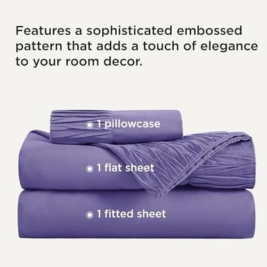 Bedsure Twin Sheets Set - 3 Pieces Soft Twin Bed Sheets - Breathable & Cooling - Hotel Luxury - Easy Care Polyester Microfiber Bedding for Women, Men, Iolite - Image 2