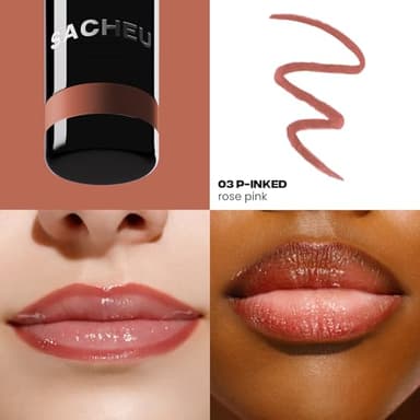 Sacheu Lip Liner STAY-N Peel Off Lip Stain — Long Lasting Matte Lip Tattoo Transfer Proof Lipstain Infused with Hyaluronic Acid & Vitamin E for All Skin Types — Vegan & Cruelty-Free, p-INKED - Image 2