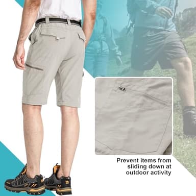 Mens Hiking Pants Convertible Quick Dry Zip Off Lightweight Waterproof Safari Fishing Camping Travel Pants 6226 Apricot, 42 - Image 5