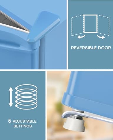 Upstreman 1.7 Cu.ft Mini Fridge with Freezer, Dorm Essentials, Adjustable Thermostat, Energy Saving, Low Noise, Single Door Compact Refrigerator for Dorm, Office, Bedroom, Blue-FR17 - Image 7