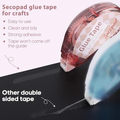 Scrapbook Tape, 4 Pack Double Sided Tape Roller for Crafts, Adhesive Glue Runner Scrapbooking Supplies Journaling School Office Teacher Supplies for Kids and Adults, 0.3IN x 26FT - Image 2