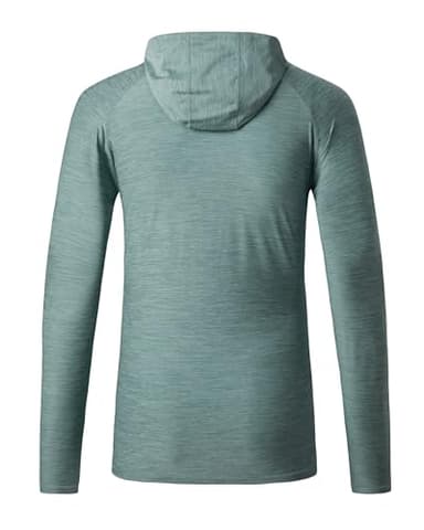 Willit Men's Sun Shirts UPF 50+ Rash Guard Long Sleeve Sun Protection Hoodie SPF UV Fishing Lightweight Athletic Running Slubby Cyan M - Image 5