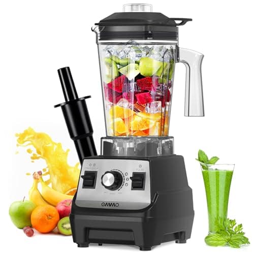 OMMO Blender 1800W, Professional High Speed Countertop Blender with Stainless Steel Blades, 60oz BPA Free Jar for Shakes and Smoothies, Ice and Fruits, Dishwasher Safe - Image 1