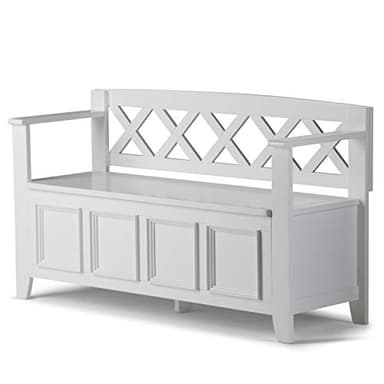 SIMPLIHOME Amherst Entryway Storage Bench - 48 inch Wide Solid Wood Hallway Seat in White, Transitional Bench for Entryway or Living Room with Lift-Up Lid and Spacious Storage - Image 11