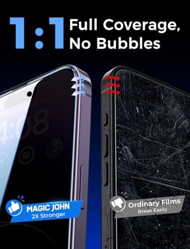 MAGIC JOHN 2 Pack for iPhone 14 Pro Max 6.7 inch Privacy Tempered Glass Screen Protector, Auto Dust-Elimination Installation, Easy Installation, Bubble Free - Image 7