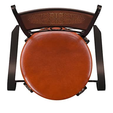 Powell Company Big and Tall Copper Stamped Back Barstool with Arms Bar Stool, Bronze - Image 8