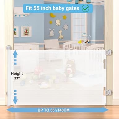 HAMOPY Auto-Lock Retractable Baby Gate Replacement Free-Punch Parts, Original Hardware Set (Including 2 x Latches + 2 x Brackets) Only Fit 55“&71” Auto-Lock Baby Gate(White) - Image 6