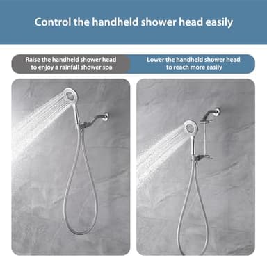 INAVAMZ Shower Head Extension Arm: 10" Universal Shower Arm Extension for Rainfall & Handheld Shower Head, Height & Angle Adjustable, Chrome - Image 6