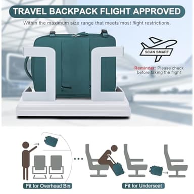 coofay Large Travel Backpack Carry on Flight Approved Mochila De Viaje Carry on Backpack for Airplanes Spirit Airlines Personal Item Bag 18x14x8 Inches Travel Bag Traveling Backpack for Women Men - Image 3